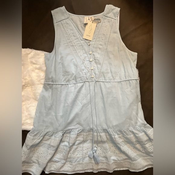 Joie Light Blue Eyelet Sleeveless Dress XL NWT - Picture 1 of 5